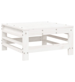 Repose-pieds de jardin coussins 2 pcs blanc bois de pin massif