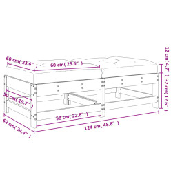 Repose-pieds de jardin avec coussins 2 pcs marron miel