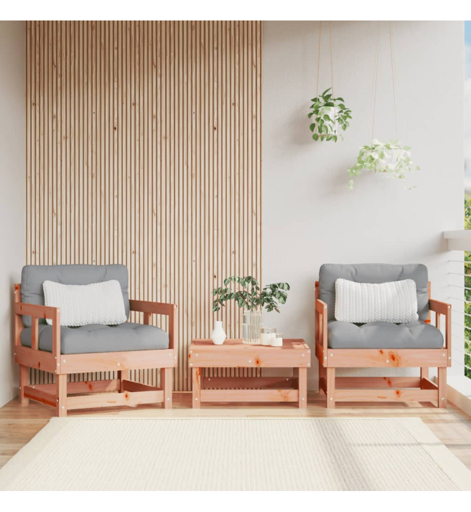 Chaises de jardin avec coussins lot de 2 bois massif douglas