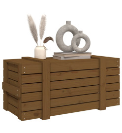 Boîte de rangement Marron miel 91x40,5x42 cm Bois massif pin