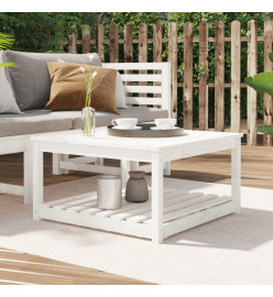 Table de jardin blanc 82,5x82,5x45 cm bois massif de pin