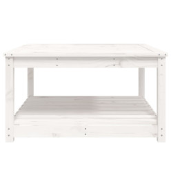 Table de jardin blanc 82,5x82,5x45 cm bois massif de pin