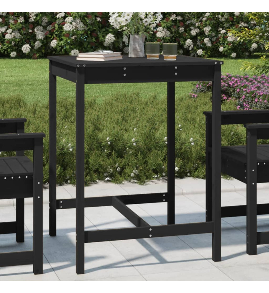 Table de jardin noir 82,5x82,5x110 cm bois massif de pin