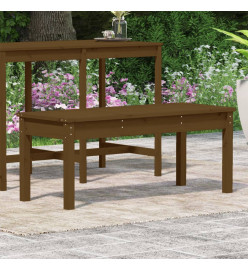 Banc de jardin marron miel 109x44x45 cm bois de pin massif