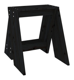 Tabourets lot de 2 noir 40x40x45 cm bois massif de pin