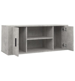 Meuble TV Gris béton 100x35x40 cm Bois d'ingénierie