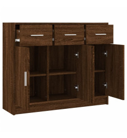 Buffet chêne marron 91x28x75 cm bois d'ingénierie