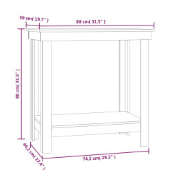 Banc de travail Gris 80x50x80 cm Bois de pin massif