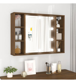Armoire à miroir avec LED Chêne marron 76x15x55 cm