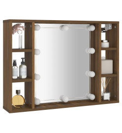 Armoire à miroir avec LED Chêne marron 76x15x55 cm