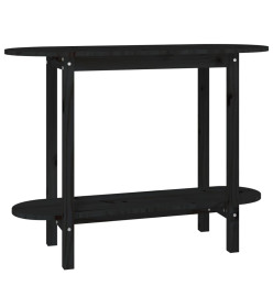 Table console Noir 110x40x80 cm Bois massif de pin