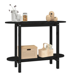 Table console Noir 110x40x80 cm Bois massif de pin