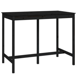 Table de bar Noir 140x80x110 cm Bois massif de pin