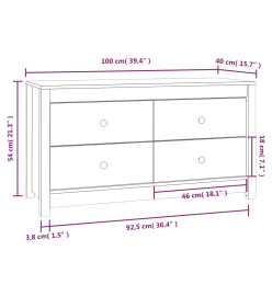 Armoire latérale Marron Miel 100x40x54 cm Bois de pin massif