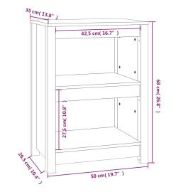 Bibliothèque Blanc 50x35x68 cm Bois de pin massif