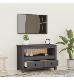 Meuble TV Gris 79x35x52 cm Bois de pin massif