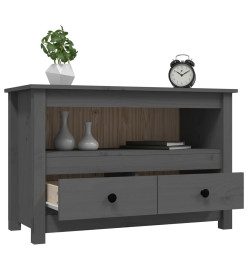 Meuble TV Gris 79x35x52 cm Bois de pin massif