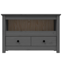 Meuble TV Gris 79x35x52 cm Bois de pin massif