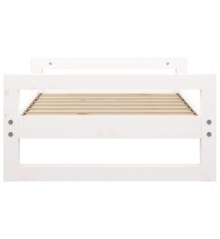 Lit pour chien Blanc 75,5x55,5x28 cm Bois de pin solide