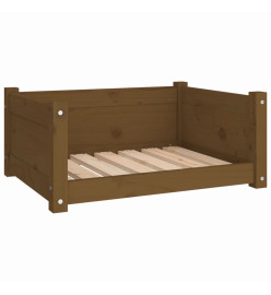 Lit pour chien Marron miel 65,5x50,5x28 cm Bois de pin solide