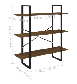 Bibliothèque Chêne marron 100x30x105 cm Bois d'ingénierie