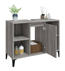 Meuble d'évier sonoma gris 80x33x60 cm bois d'ingénierie