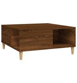 Table basse chêne marron 80x80x36,5 cm bois d'ingénierie