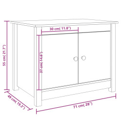 Table basse Noir 71x49x55 cm Bois massif de pin