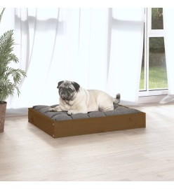 Lit pour chien Marron miel 61,5x49x9 cm Bois de pin solide