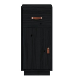 Buffet Noir 34x40x75 cm Bois massif de pin