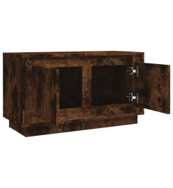 Meuble TV chêne fumé 80x35x45 cm bois d'ingénierie