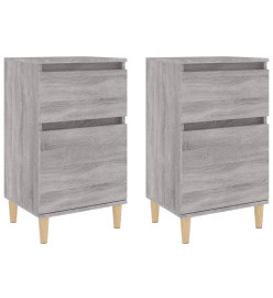 Tables de chevet 2 pcs sonoma gris 40x35x70 cm