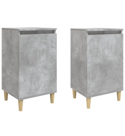 Tables de chevet 2 pcs gris béton 40x35x70 cm bois d'ingénierie