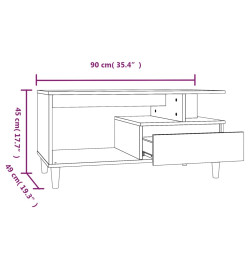 Table basse Blanc brillant 90x49x45 cm Bois d'ingénierie