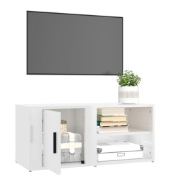 Meubles TV 2 pcs Blanc brillant 80x31,5x36 cm Bois d'ingénierie