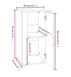 Buffet Chêne fumé 40x33x70 cm Bois d'ingénierie