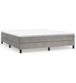 Lit à sommier tapissier et matelas Gris clair 180x200cm Velours