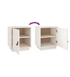 Tables de chevet 2 pcs Blanc 40x34x45 cm Bois de pin massif