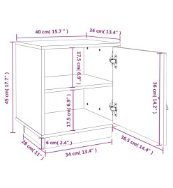 Tables de chevet 2 pcs Blanc 40x34x45 cm Bois de pin massif