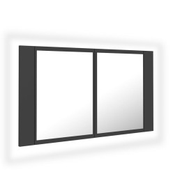 Armoire de salle de bain à miroir LED Gris 80x12x45 Acrylique