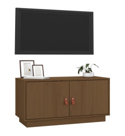 Meuble TV Marron miel 80x34x40 cm Bois de pin massif