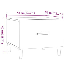 Tables basses 2 pcs chêne marron 50x50x40 cm bois d'ingénierie