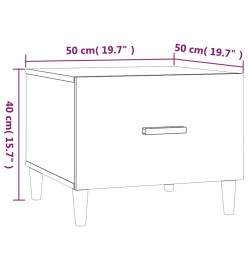 Tables basses 2 pcs sonoma gris 50x50x40 cm bois d'ingénierie