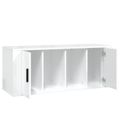 Meuble TV Blanc brillant 100x35x40 cm Bois d'ingénierie