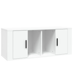 Meuble TV Blanc 100x35x40 cm Bois d'ingénierie