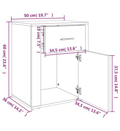 Table de chevet Chêne marron 50x36x60 cm Bois d'ingénierie