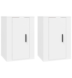 Meubles TV muraux 2 pcs Blanc 40x34,5x60 cm