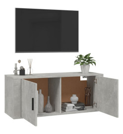 Meuble TV mural Gris béton 100x34,5x40 cm