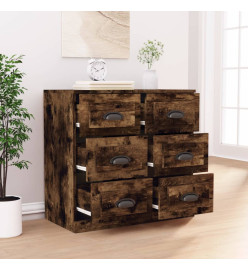 Buffet chêne fumé 70x35,5x67,5 cm bois d'ingénierie