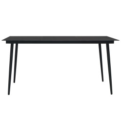 Ensemble à dîner d'extérieur 5 pcs Rotin PVC Noir